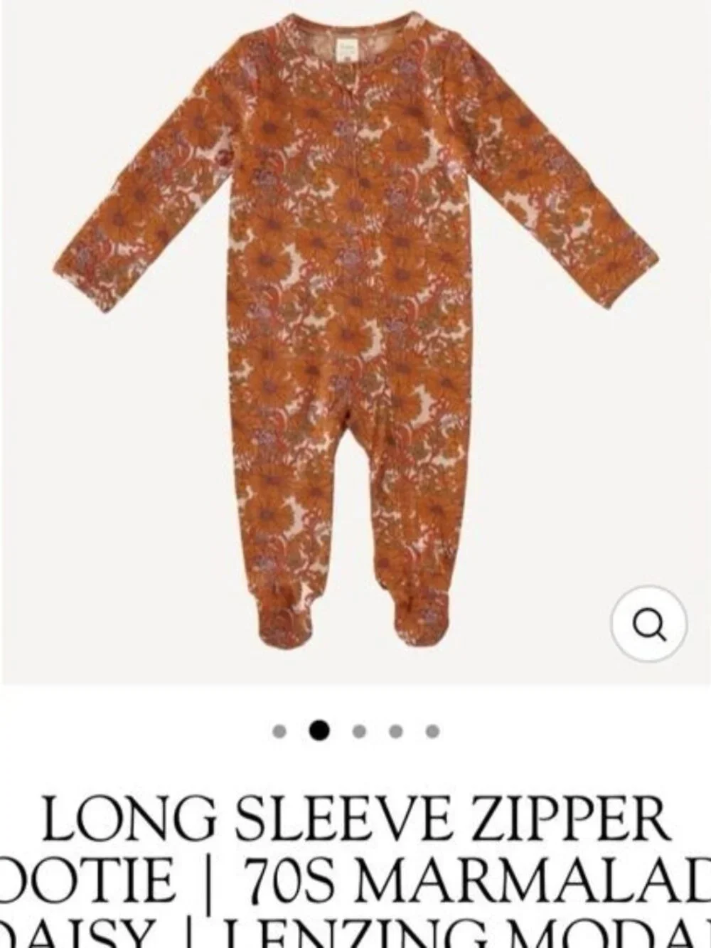 Kate Quinn | Marmalade Daisy Print Long Sleeve Zipper Footie | Size 0-3 Months